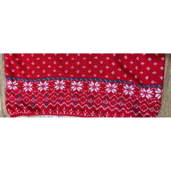 Coldwater Creek Red CottageCore Ski Festive Fair Isle Zip Up Sweater - Picture 7 of 9